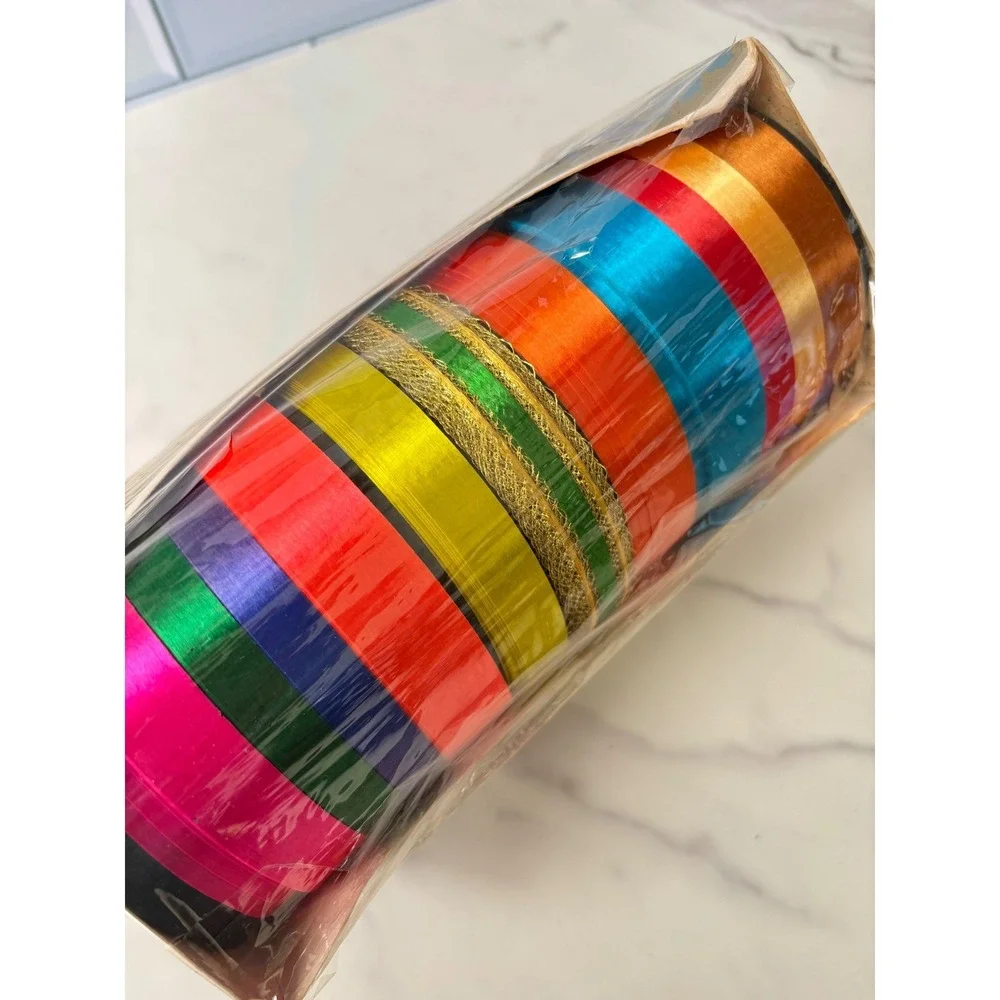 Vintage Sasheen Ribbon Colorama 3M 11 Ribbons 180 Feet Multi Color Gift Wrap New